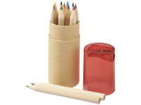 Набор карандашей, красный/натуральный, дерево, картон, пластик