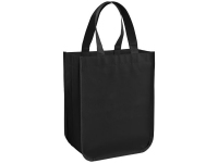 Ламинированная сумка для покупок, малая, 80 г/м2, черный, ламинированный нетканый полипропилен 80г