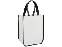 Ламинированная сумка для покупок, малая, 80 г/м2, белый, ламинированный нетканый полипропилен 80г