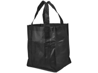 Ламинированная сумка для покупок, 80 г/м2, черный, ламинированный нетканый полипропилен 80г