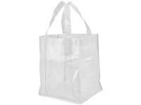 Ламинированная сумка для покупок, 80 г/м2, белый, ламинированный нетканый полипропилен 80г