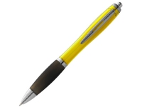 Ручка пластиковая шариковая «Nash», желтый/черный/серебристый, пластик АС