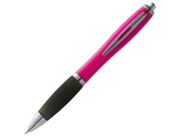 Ручка пластиковая шариковая «Nash», розовый/черный/серебристый, пластик АС