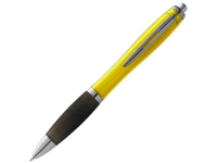 Ручка пластиковая шариковая «Nash», желтый/черный/серебристый, пластик АС