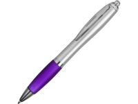 Ручка пластиковая шариковая «Nash», серебристый/пурпурный, АБС пластик