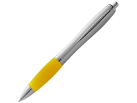 Ручка пластиковая шариковая «Nash», серебристый/желтый, АБС пластик