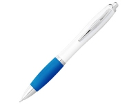 Ручка пластиковая шариковая «Nash», белый/аква/серебристый, АБС пластик