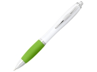 Ручка пластиковая шариковая «Nash», белый/лайм/серебристый, АБС пластик