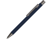 Ручка металлическая шариковая «Straight Gum» soft-touch с зеркальной гравировкой, темно-синий, металл с покрытием soft-touch