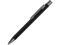 Ручка металлическая шариковая «Straight Gum» soft-touch с зеркальной гравировкой, черный, металл с покрытием soft-touch