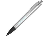 Ручка пластиковая шариковая «Glow» с подсветкой, серебристый/черный, пластик