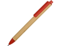 Ручка картонная шариковая «Эко 2.0», бежевый/красный, картон/пластик