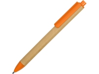 Ручка картонная шариковая «Эко 2.0», бежевый/оранжевый, картон/пластик