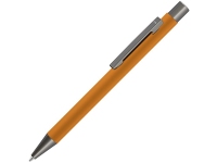 Ручка металлическая шариковая «Straight Gum» soft-touch с зеркальной гравировкой, оранжевый, металл с покрытием soft-touch