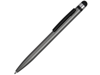 Ручка-стилус металлическая шариковая «Poke», серый/черный, металл
