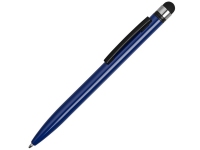 Ручка-стилус металлическая шариковая «Poke», синий/черный, металл