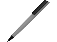 Ручка пластиковая soft-touch шариковая «Taper», серый/черный, пластик с покрытием soft-touch