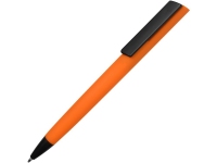 Ручка пластиковая soft-touch шариковая «Taper», оранжевый/черный, пластик с покрытием soft-touch