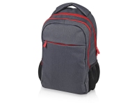 Рюкзак «Metropolitan» с черной подкладкой, серый/красный, полиэстер