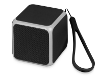Портативная колонка «Cube» с подсветкой, черный, пластик с покрытием soft-touch/силикон/металл