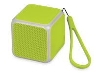 Портативная колонка «Cube» с подсветкой, зеленое яблоко, пластик с покрытием soft-touch/силикон/металл