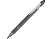 Ручка-стилус металлическая шариковая «Sway» soft-touch, серый/серебристый, металл c покрытием soft-touch