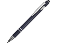 Ручка-стилус металлическая шариковая «Sway» soft-touch, темно-синий/серебристый, металл