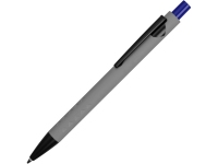 Ручка металлическая soft-touch шариковая «Snap», серый/черный/синий, металл с покрытием soft touch