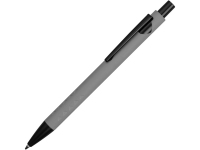 Ручка металлическая soft-touch шариковая «Snap», серый/черный, металл с покрытием soft touch
