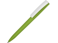 Ручка пластиковая soft-touch шариковая «Zorro», зеленое яблоко/белый, пластик с покрытием soft-touch