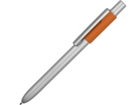 Ручка металлическая шариковая «Bobble», серый/оранжевый, металл/силикон