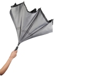 Зонт-трость «Lima» с обратным сложением, черный/серый, полиэстер, металл, пластик