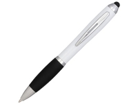 Ручка-стилус шариковая «Nash», белый/черный/серебристый, АБС пластик