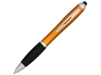 Ручка-стилус шариковая «Nash», оранжевый/черный/серебристый, АБС пластик