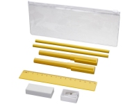 Набор «Mindy»: ручки шариковые, карандаши, линейка, точилка, ластик, желтый, пластик
