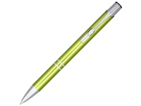 Ручка металлическая шариковая «Moneta» с анодированным покрытием, лайм, алюминиевый корпус с элементами АБС пластика и стальным зажимом