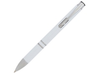 Ручка пластиковая шариковая «Moneta», белый, корпус из АБС пластика со стальным зажимом