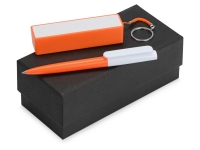 Подарочный набор Essentials Umbo с ручкой и зарядным устройством, оранжевый/белый, пластик