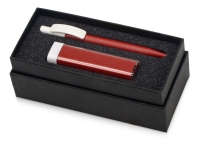 Подарочный набор White top с ручкой и зарядным устройством, красный/белый, пластик