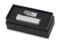 Подарочный набор Flashbank с флешкой и зарядным устройством, белый/серебристый, пластик/металл