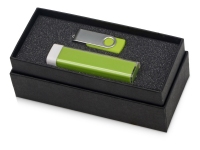 Подарочный набор Flashbank с флешкой и зарядным устройством, зеленый/белый/серебристый, пластик/металл