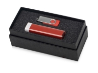 Подарочный набор Flashbank с флешкой и зарядным устройством, красный/серебристый, пластик/металл