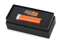 Подарочный набор Flashbank с флешкой и зарядным устройством, оранжевый/белый/серебристый, пластик/металл