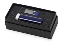 Подарочный набор Flashbank с флешкой и зарядным устройством, синий/белый/серебристый, пластик/металл