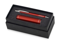 Подарочный набор Essentials Bremen с ручкой и зарядным устройством, красный/серебристый, металл