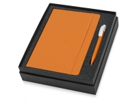 Подарочный набор Uma Vision с ручкой и блокнотом А5, оранжевый/белый, пластик/картон с покрытием из полиуретана, имитирующего кожу