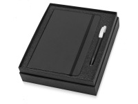 Подарочный набор Uma Vision с ручкой и блокнотом А5, черный/белый, пластик/картон с покрытием из полиуретана, имитирующего кожу