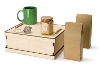 Подарочный набор Tea Duo Deluxe, коричневый, натуральный, зеленый, кружка-керамика, ситечко- металл