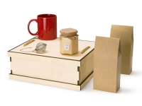 Подарочный набор Tea Duo Deluxe, коричневый, натуральный, красный, кружка-керамика, ситечко- металл
