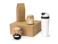 Подарочный набор Tea Cup Superior Honey, коричневый, белый, термокружка- пластик